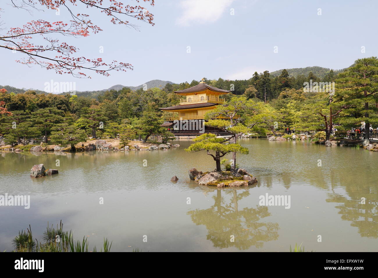 Tempio giapponese Kinkaku-ji (il Padiglione Dorato) tempio Zen nel nord di Kyoto, Giappone Foto Stock