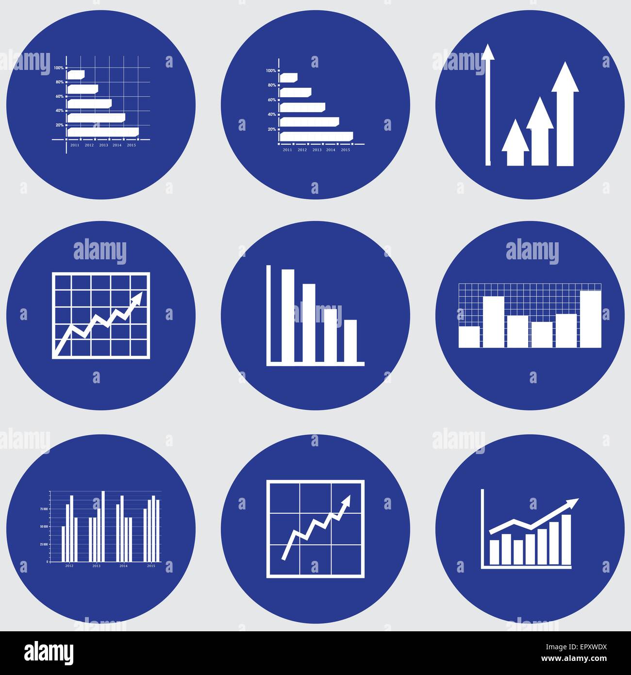 Una infografica elementi. Grafici, Grafici a torta. Elementi per il business, statistiche e report Illustrazione Vettoriale