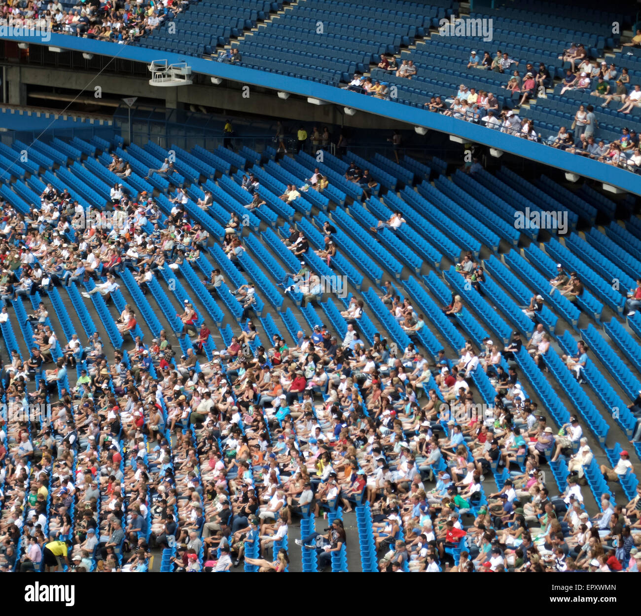 Vista aerea di spettatori guardando la partita in uno stadio Foto Stock