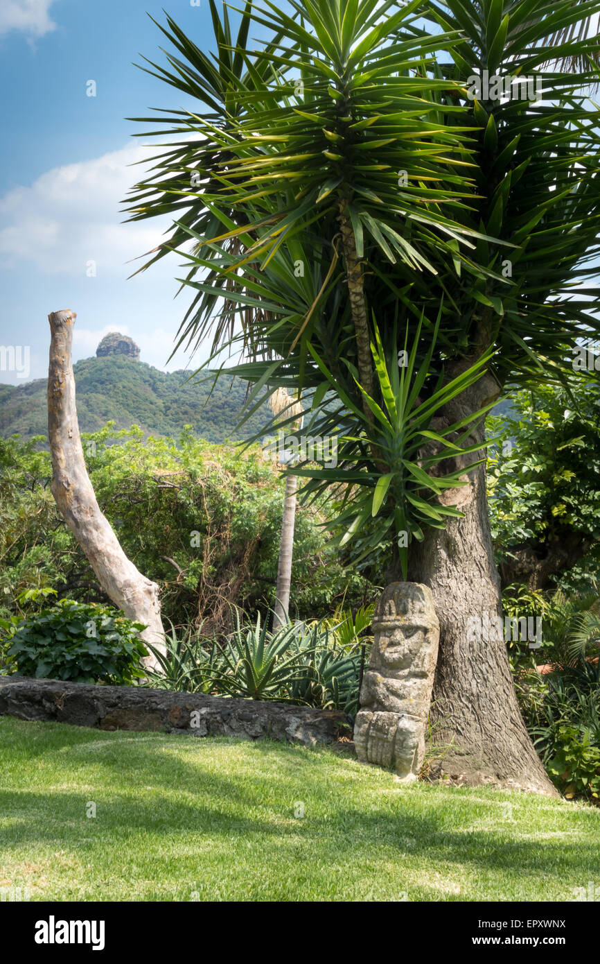 Il totem pole in un giardino, Città del Messico, Messico Foto Stock