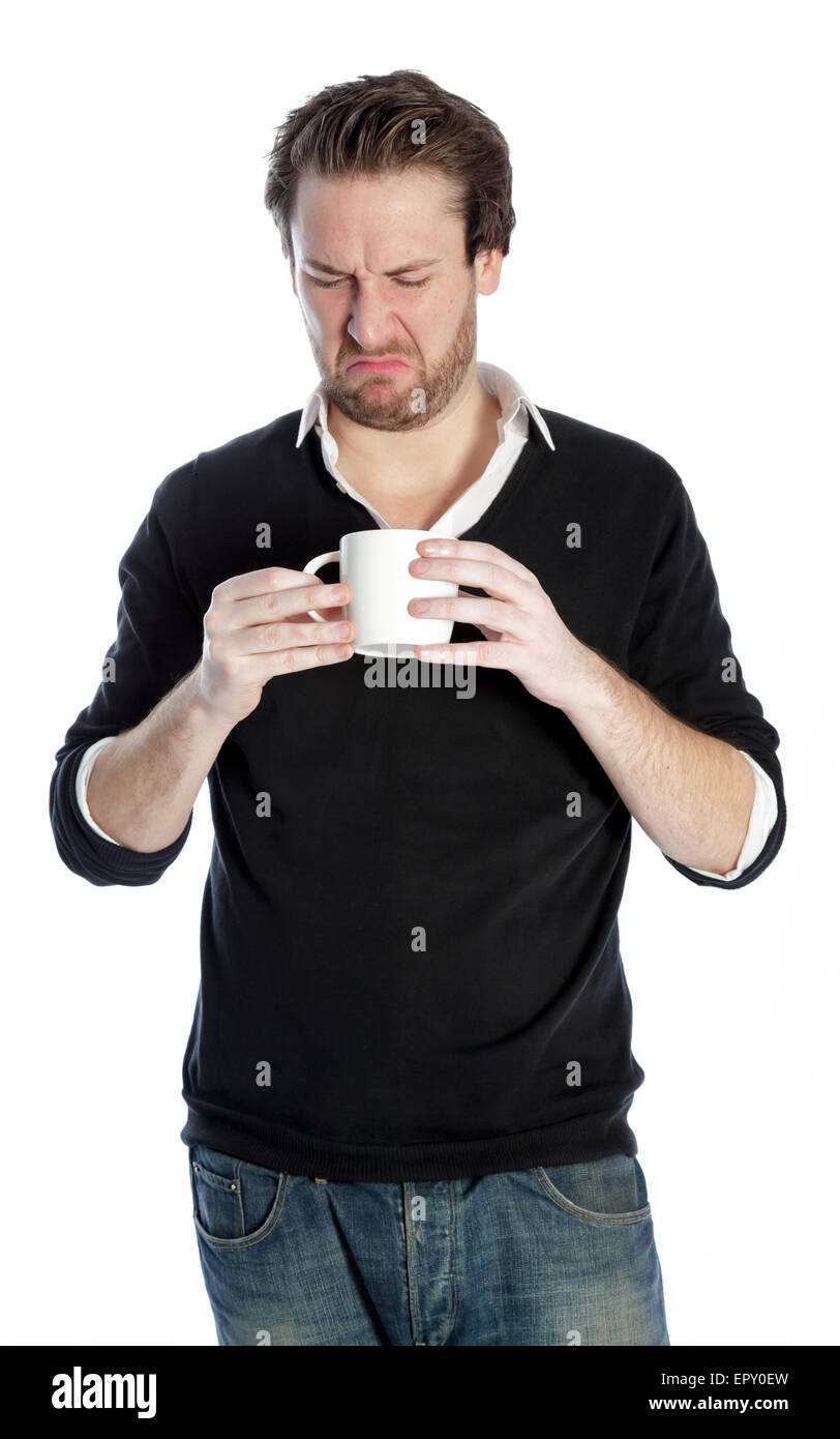 Attraente 30 anni caucasion uomo shot in studio isolato su uno sfondo bianco Foto Stock