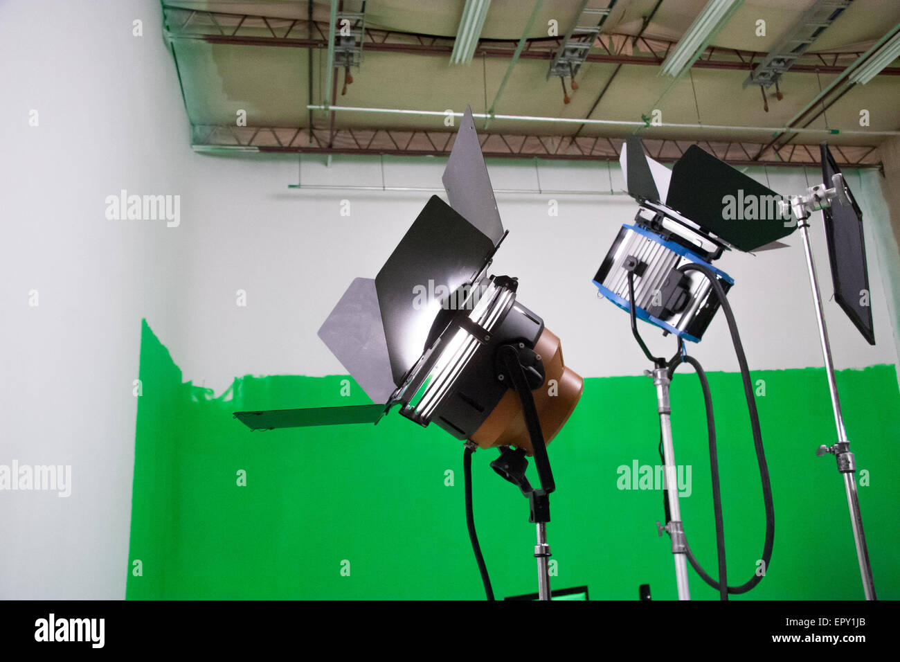 Proiettori in un film studio Foto Stock