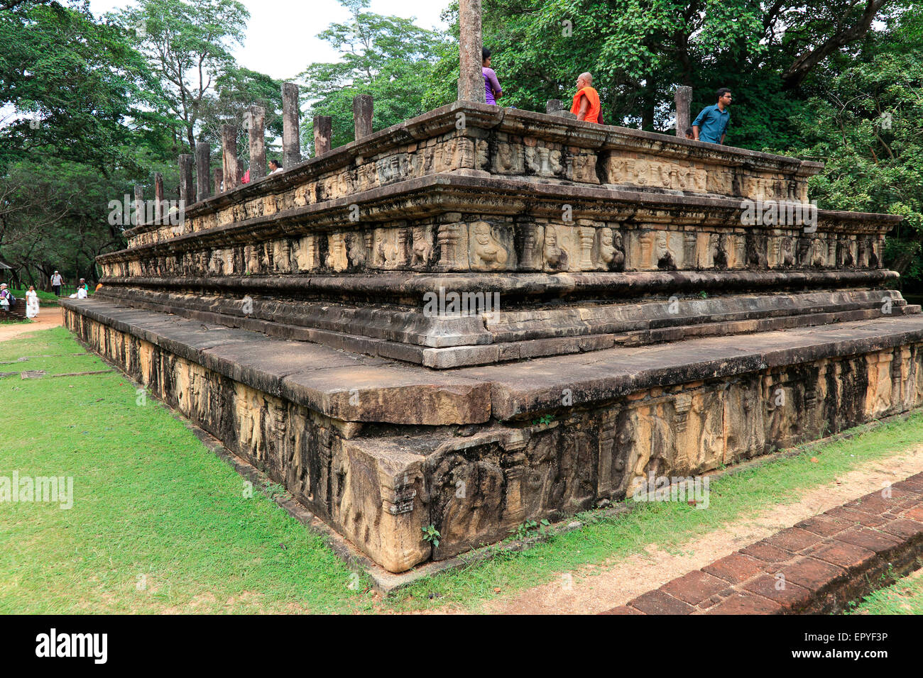 Camera di consiglio, Citadel, Sito Patrimonio Mondiale dell'UNESCO, la città antica di Polonnaruwa, Sri Lanka, Asia Foto Stock