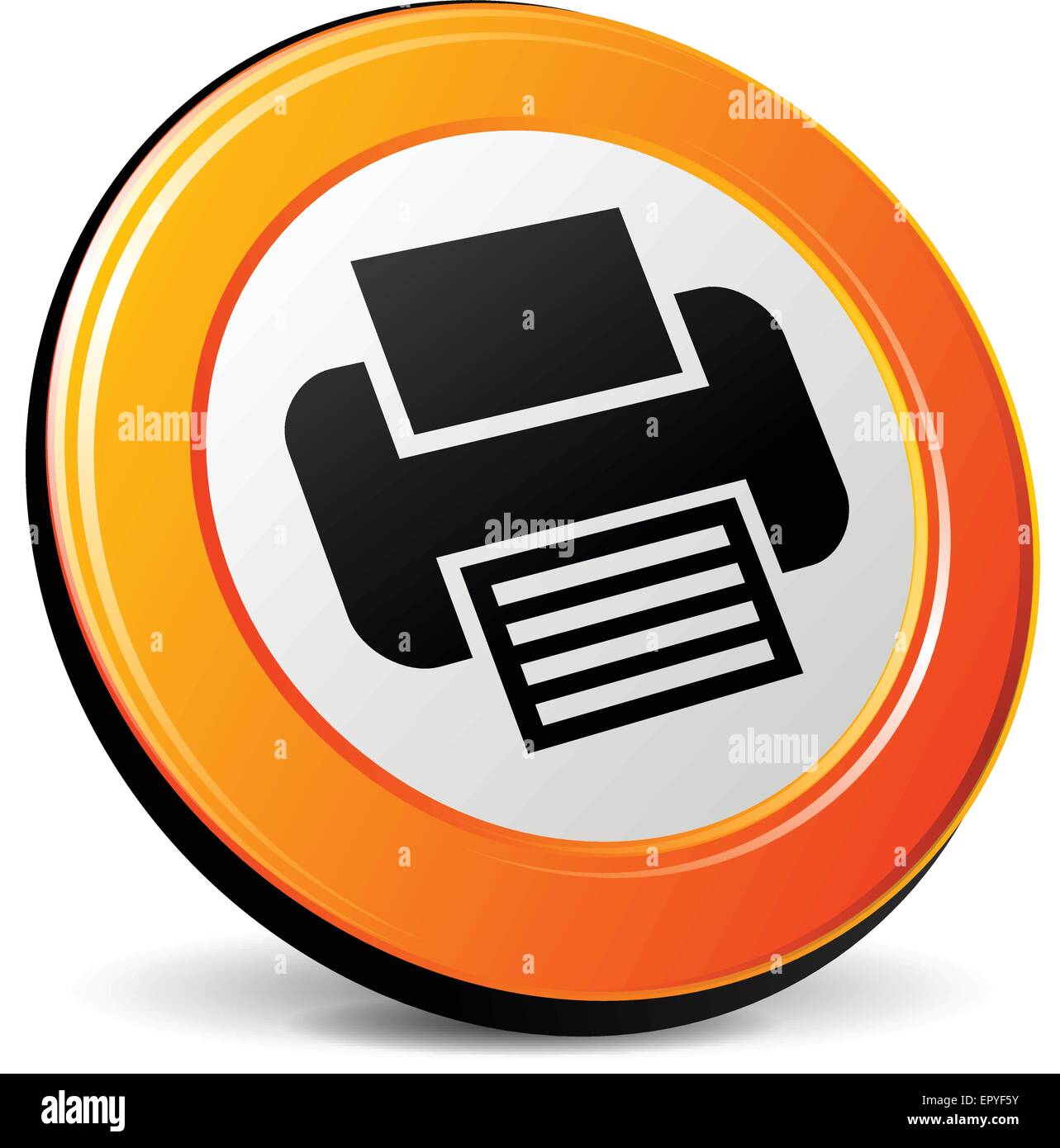 Illustrazione della stampante 3D design icona arancione Illustrazione Vettoriale