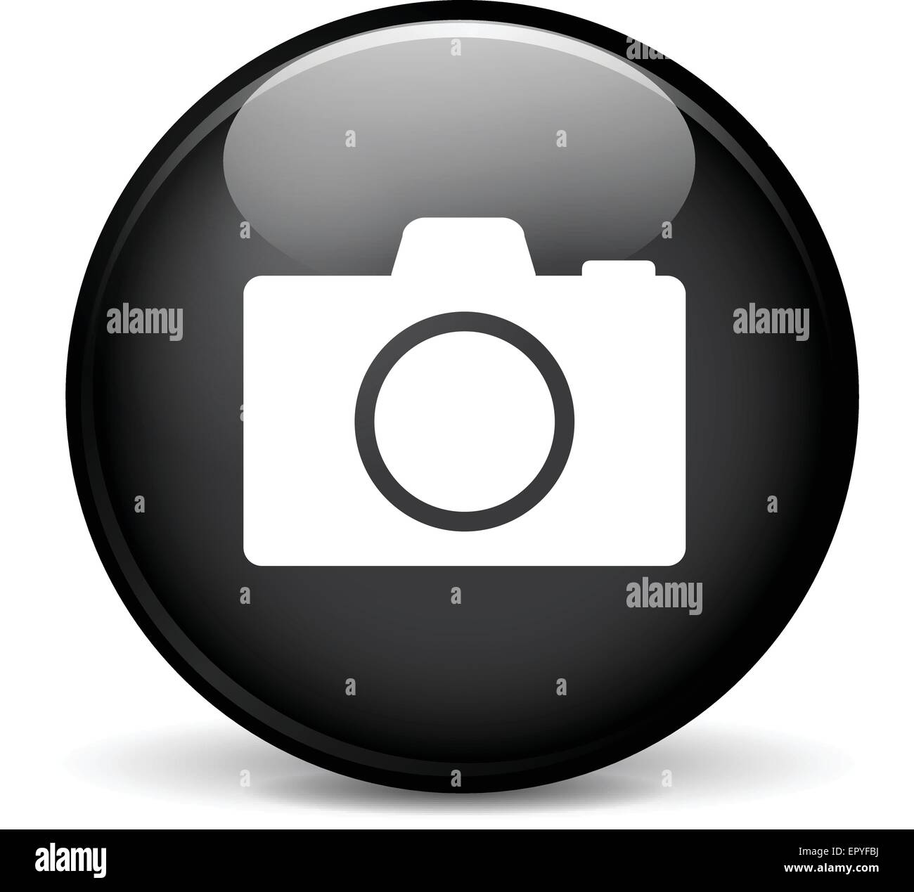 Illustrazione della fotografia design moderno nero icona sfera Illustrazione Vettoriale