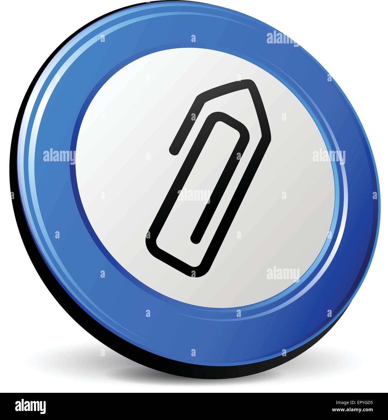 Illustrazione della graffetta 3d blu icona del design Illustrazione Vettoriale