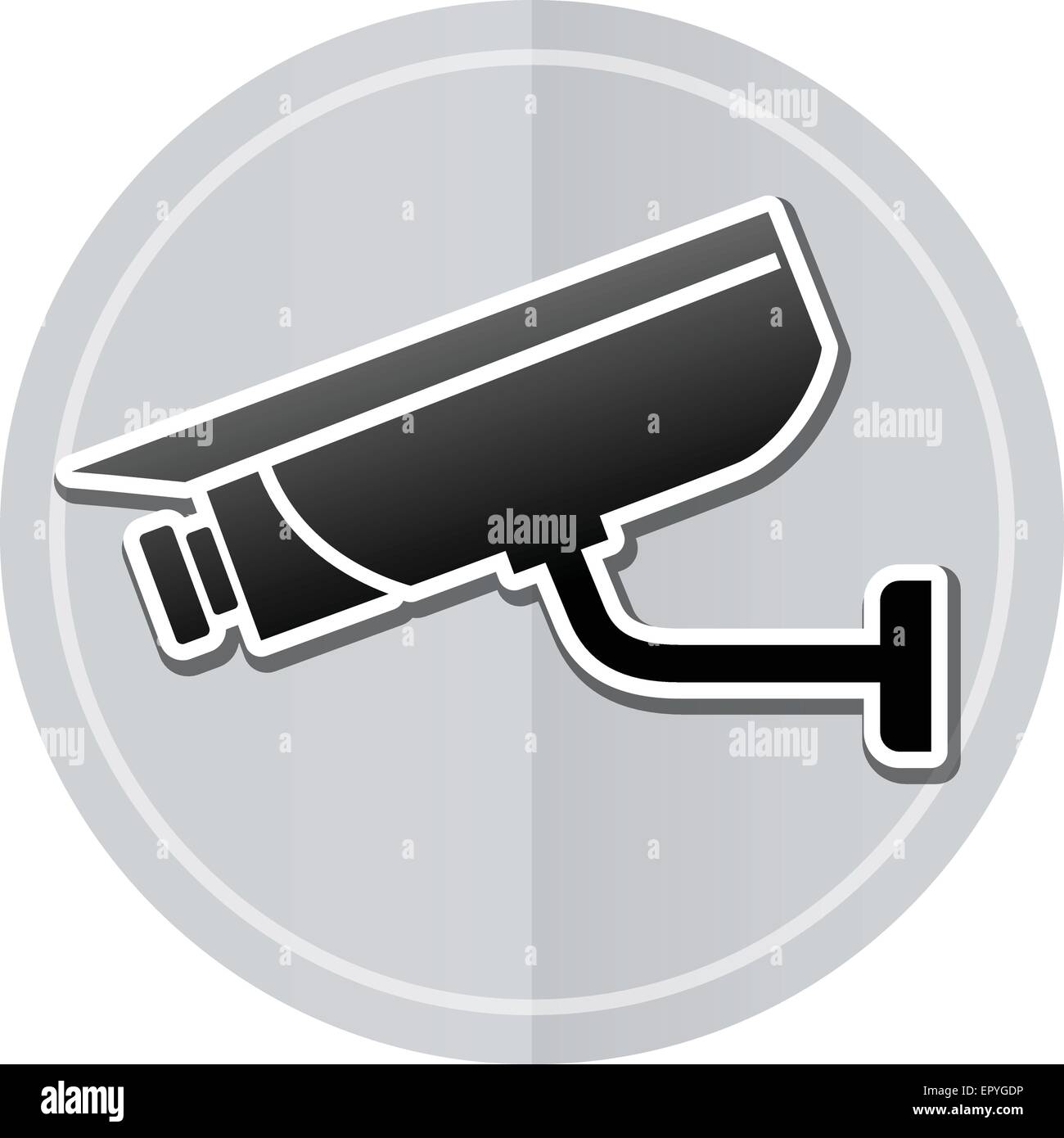 Illustrazione della video sorveglianza sticker icona design semplice Illustrazione Vettoriale