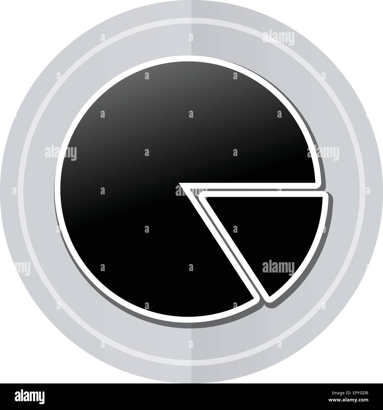 Illustrazione del grafico a torta icona sticker design semplice Illustrazione Vettoriale