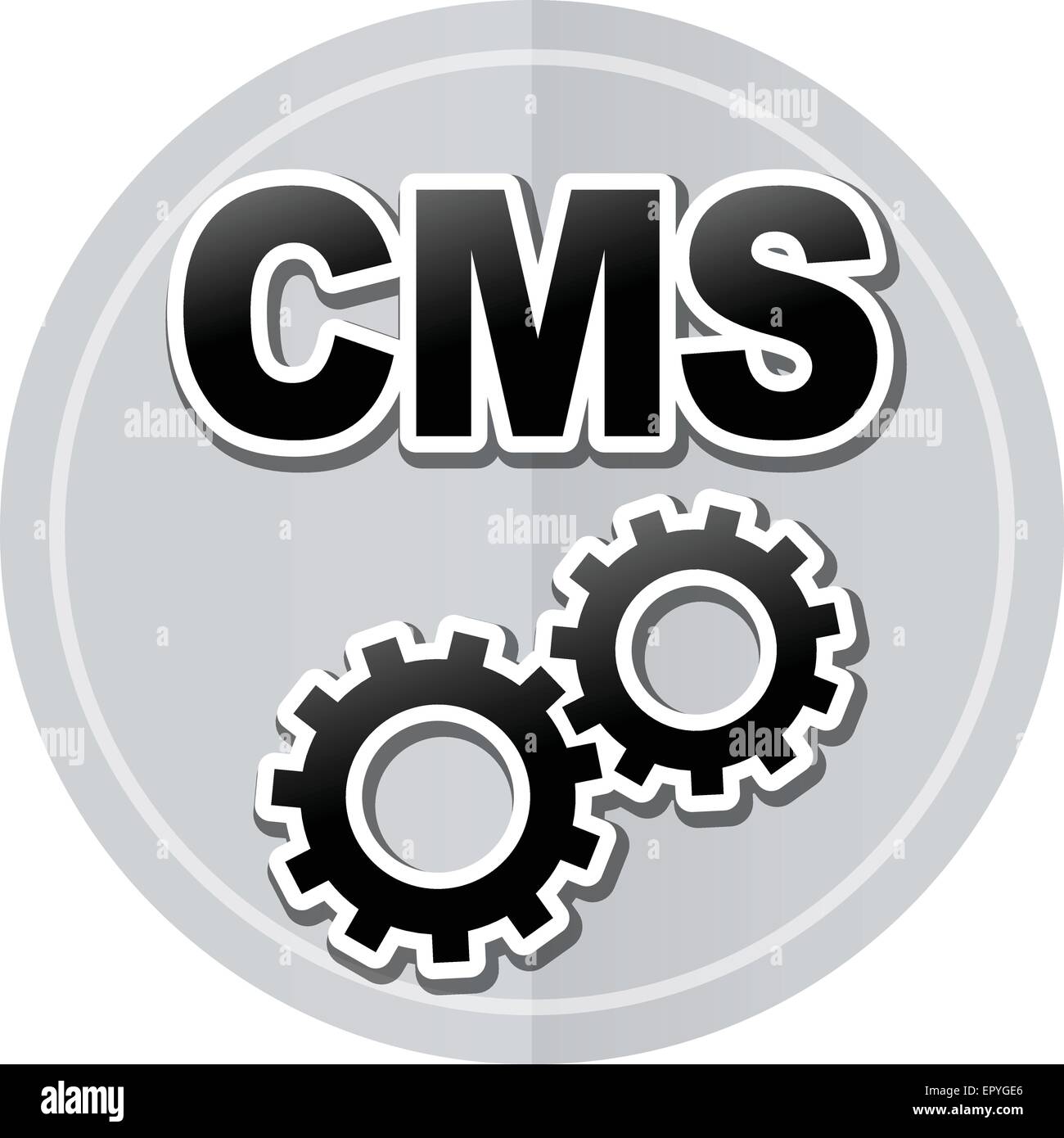 Illustrazione di cms sticker icona design semplice Illustrazione Vettoriale