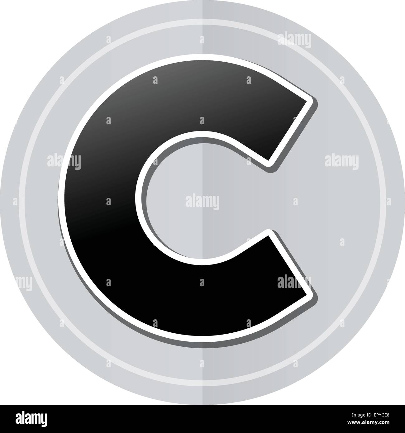 Illustrazione di copyright sticker icona design semplice Illustrazione Vettoriale