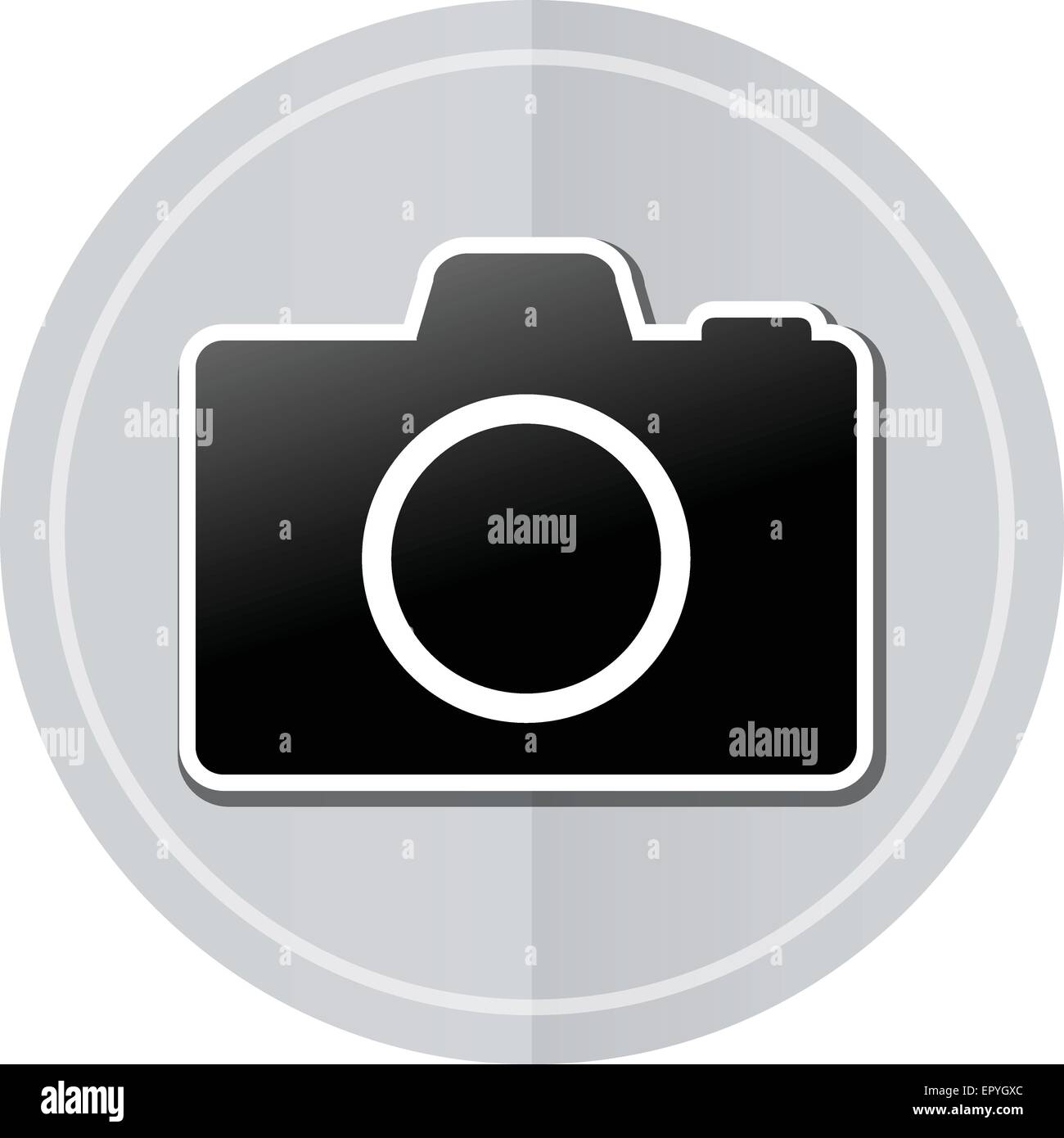 Illustrazione della fotocamera icona sticker design semplice Illustrazione Vettoriale
