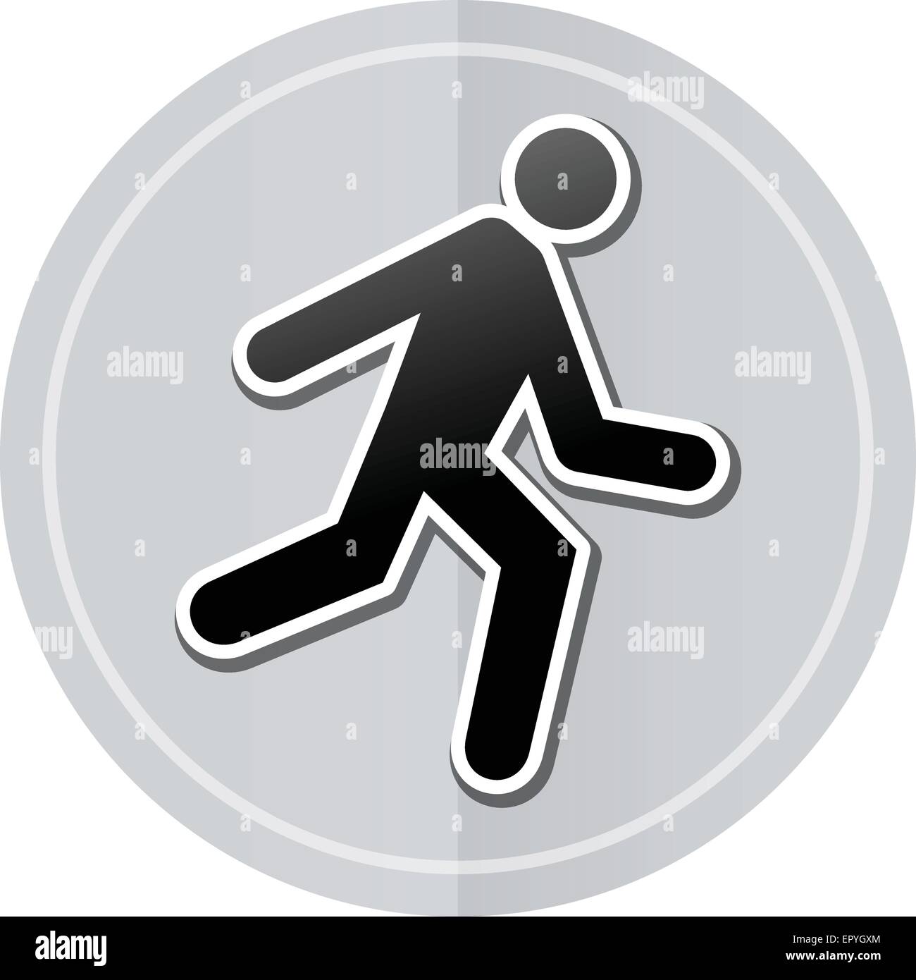 Illustrazione di eseguire sticker icona design semplice Illustrazione Vettoriale
