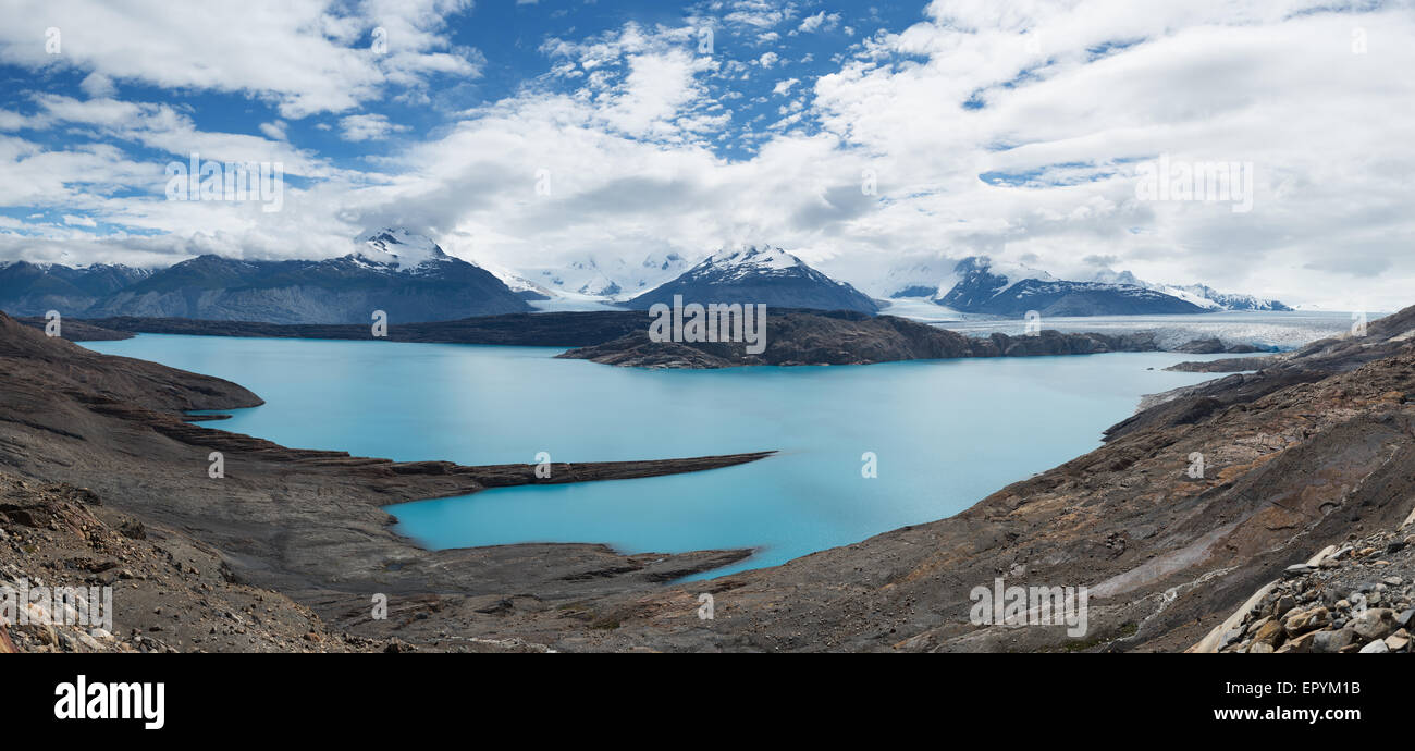 Il fronte orientale del Ghiacciaio Upsala, Lago Guillermo e la Patagonia meridionale campi di ghiaccio, Santa Cruz Provincia, Argentina Foto Stock