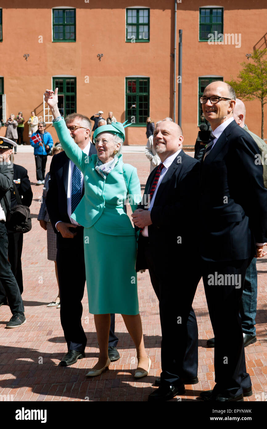 Naestved, Danimarca, Maggio 23rd, 2015: H. M. Regina Margrethe (onde di m. La regina era frequentando la scuola del 450 anniversario Credito: OJPHOTOS/Alamy Live News Foto Stock