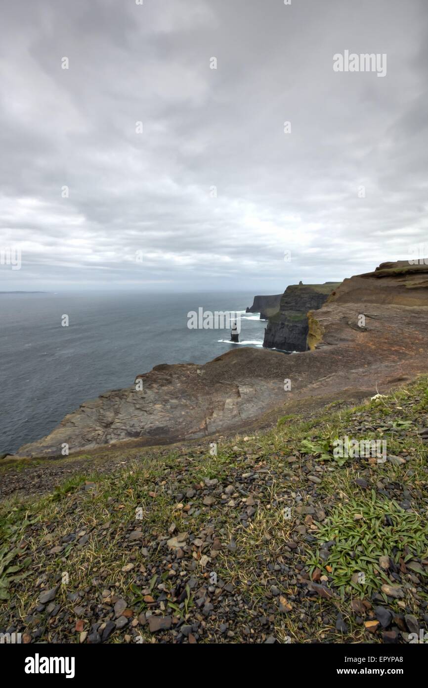 Una vista delle scogliere di Moher,l'Irlanda Foto Stock