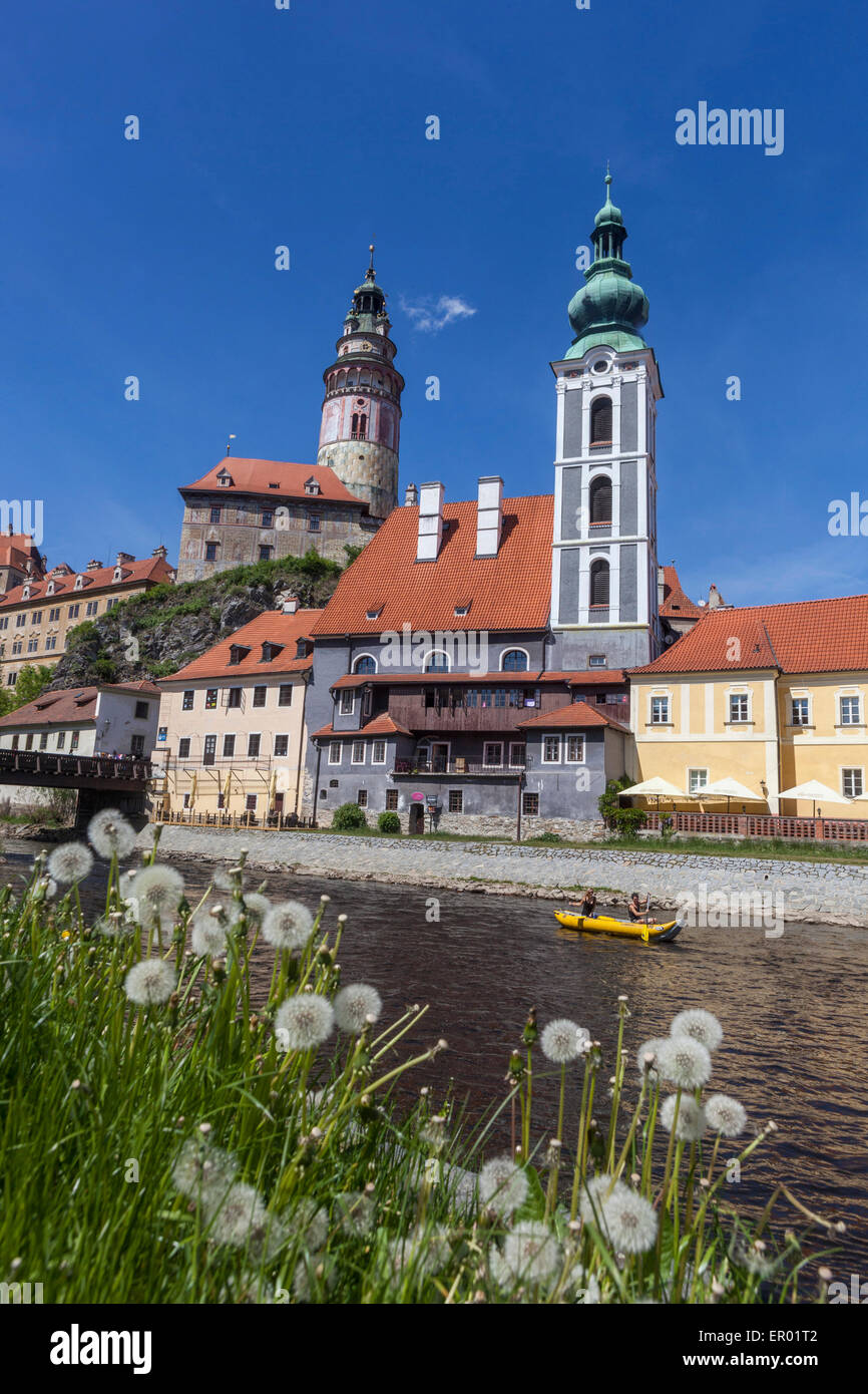 Cesky Krumlov, UNESCO World Heritage Site, città medievale, Repubblica Ceca Foto Stock