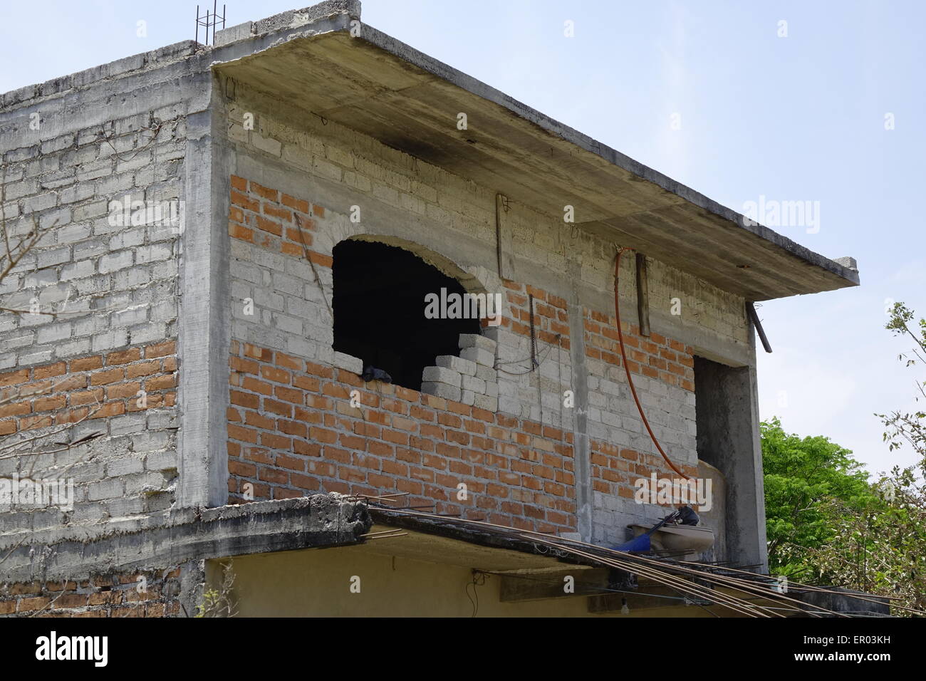 Parzialmente completata piano superiore della fattoria, vicinanze di El tuito, Messico Foto Stock