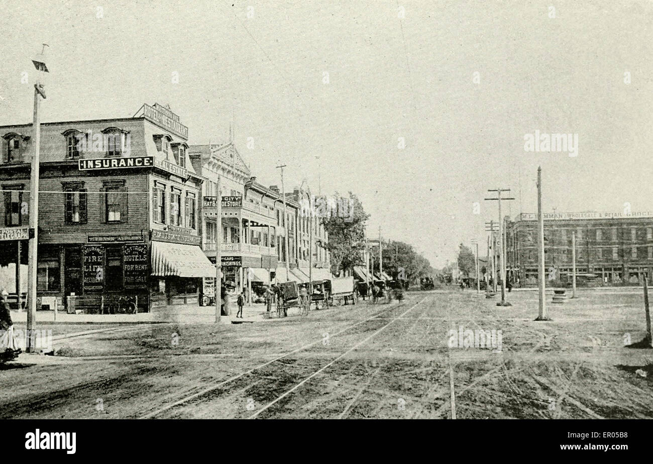 Nel Centro Business - Main Street di fronte a deposito. Asbury Park, NJ 1902 Foto Stock