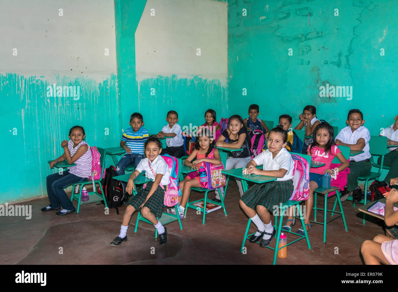 Scuola cristiana in Guazacapan Guatemala Foto Stock