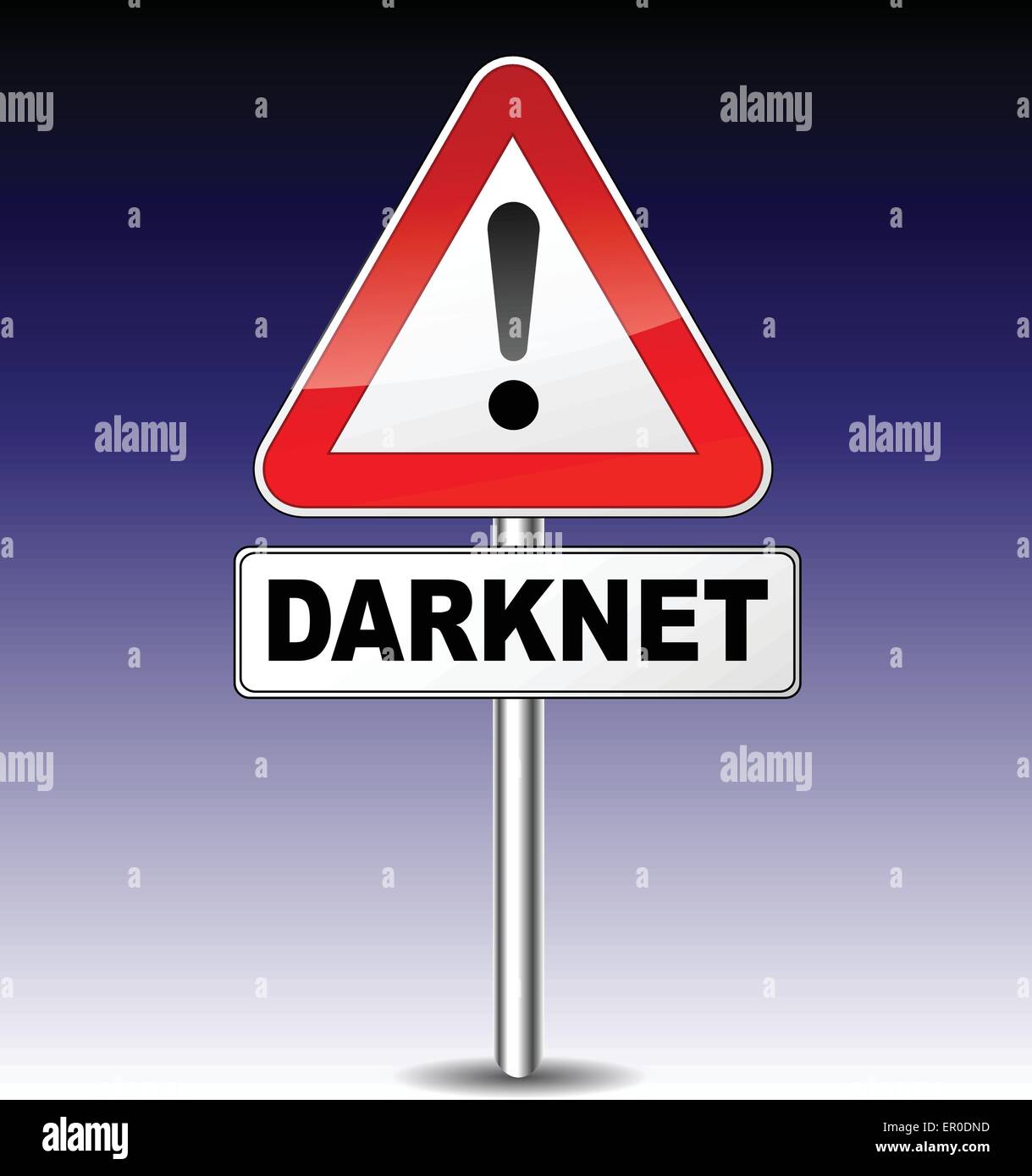 Illustrazione di darkweb segno su sfondo di notte Illustrazione Vettoriale
