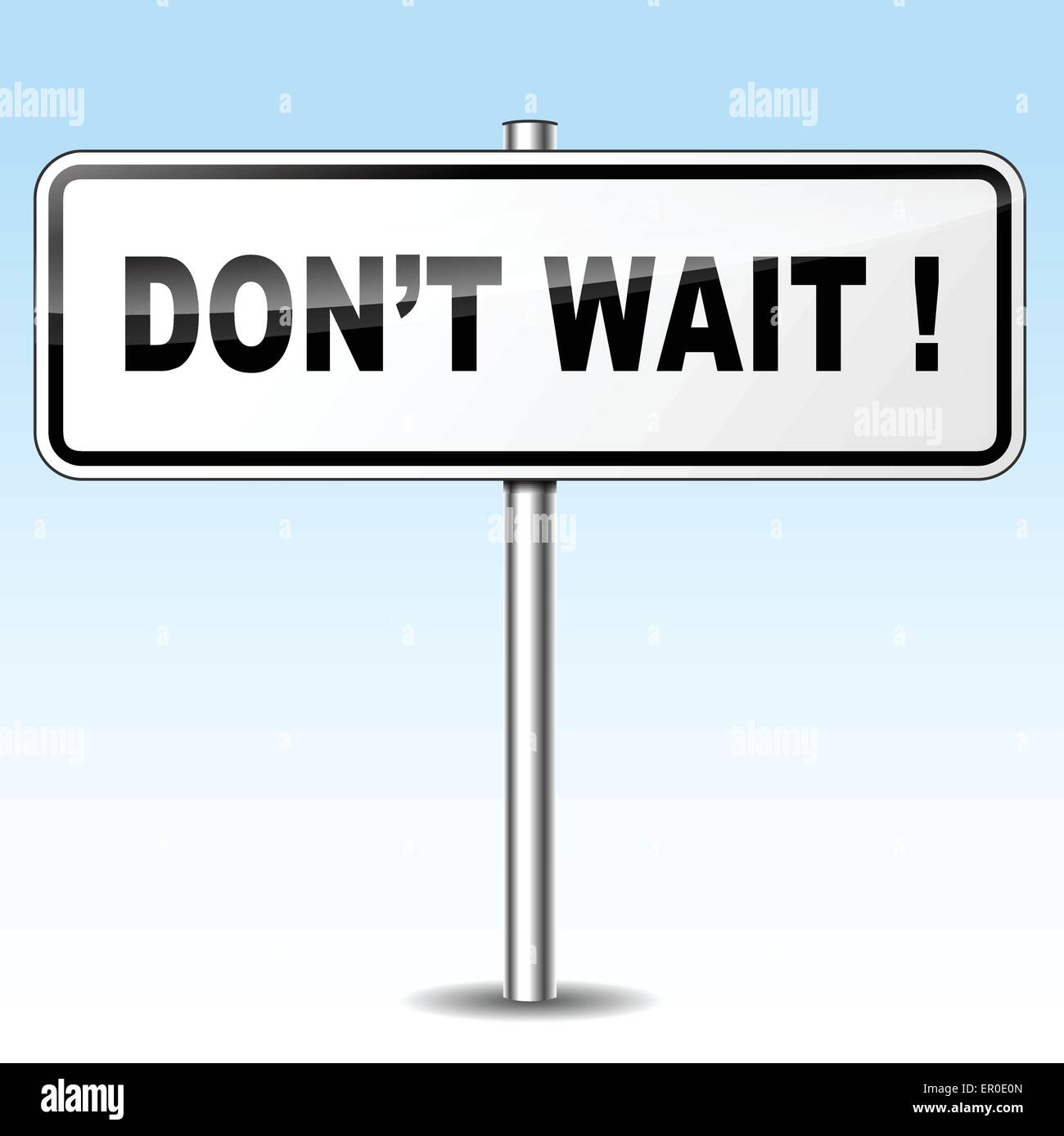 Illustrazione di Interrompi attesa segno su sfondo cielo Illustrazione Vettoriale