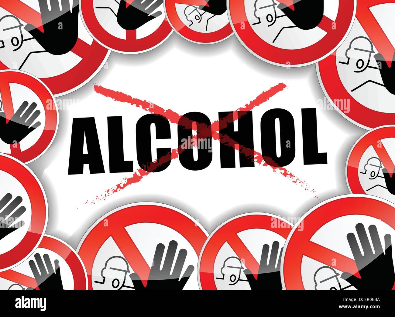 Illustrazione di no alcool concetto astratto simbolo Illustrazione Vettoriale