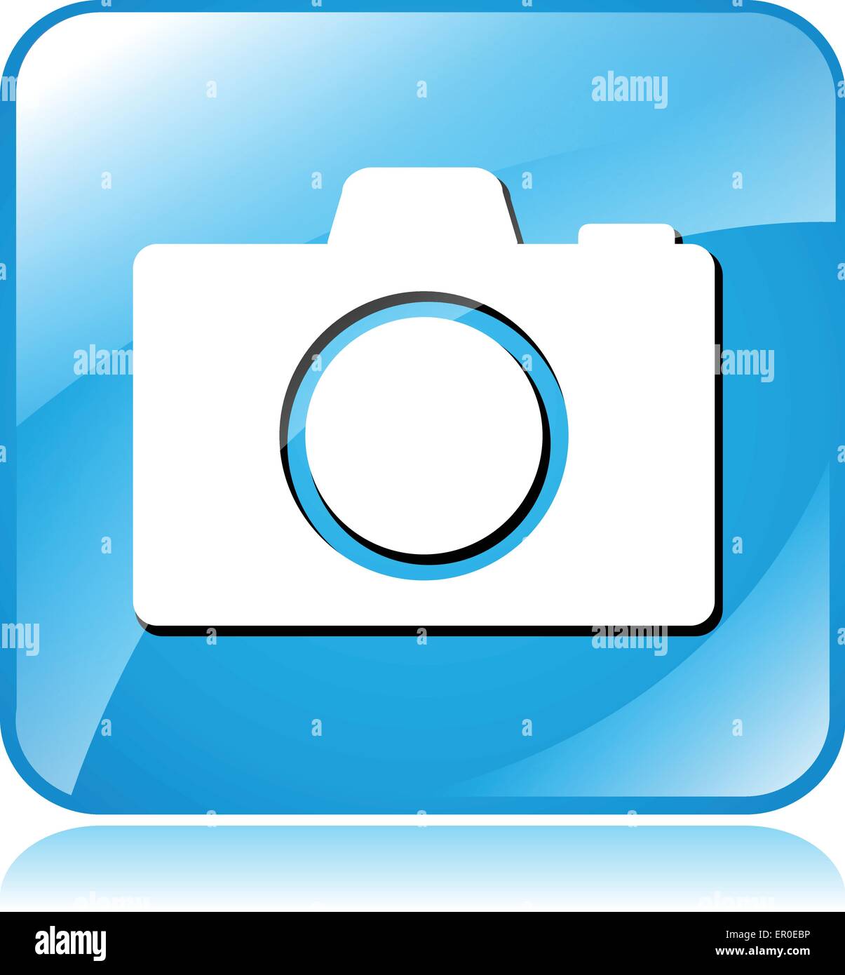 Illustrazione del quadrato blu icona del design per la fotocamera Illustrazione Vettoriale