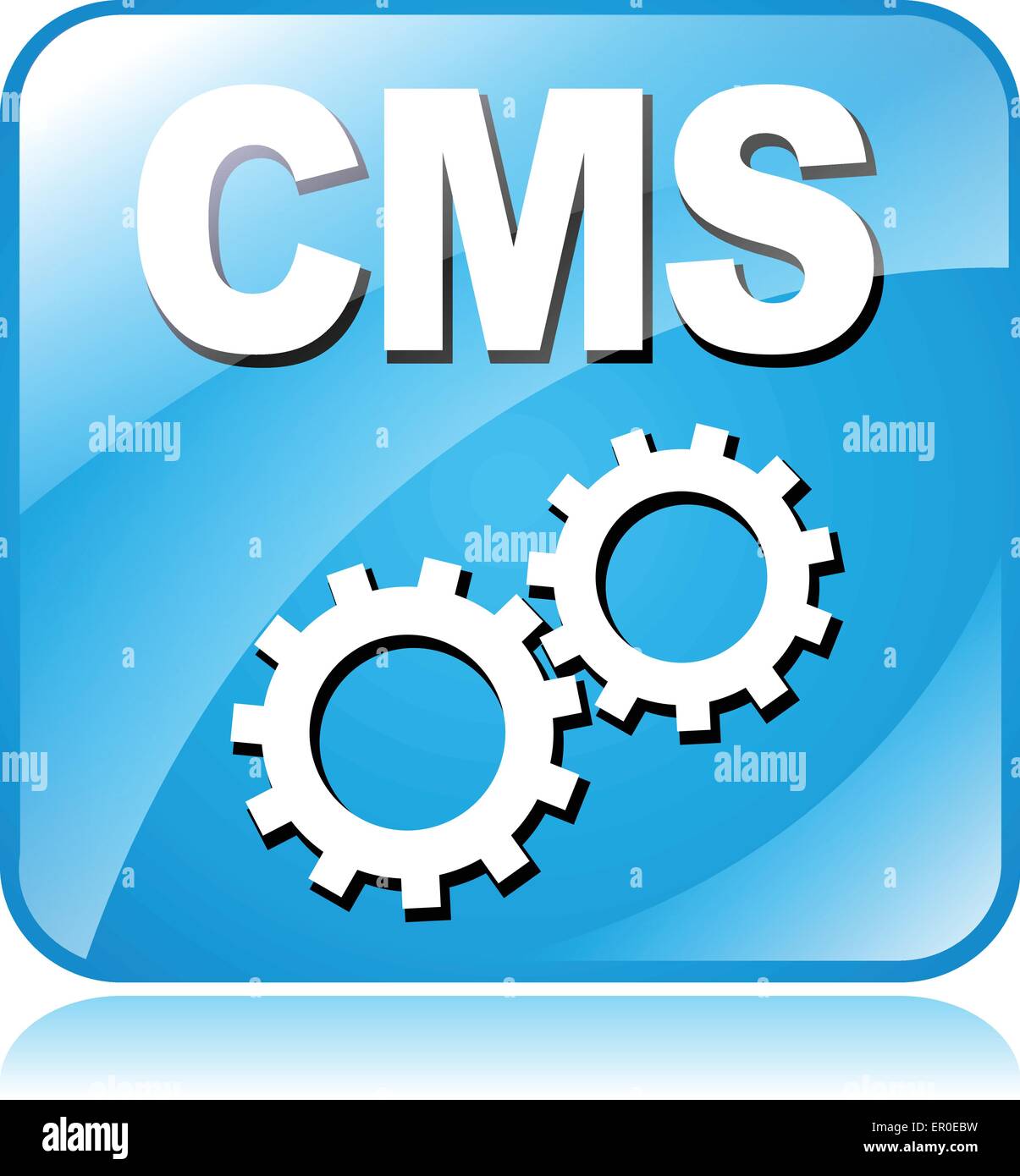 Illustrazione del quadrato blu icona del design per CMS Illustrazione Vettoriale
