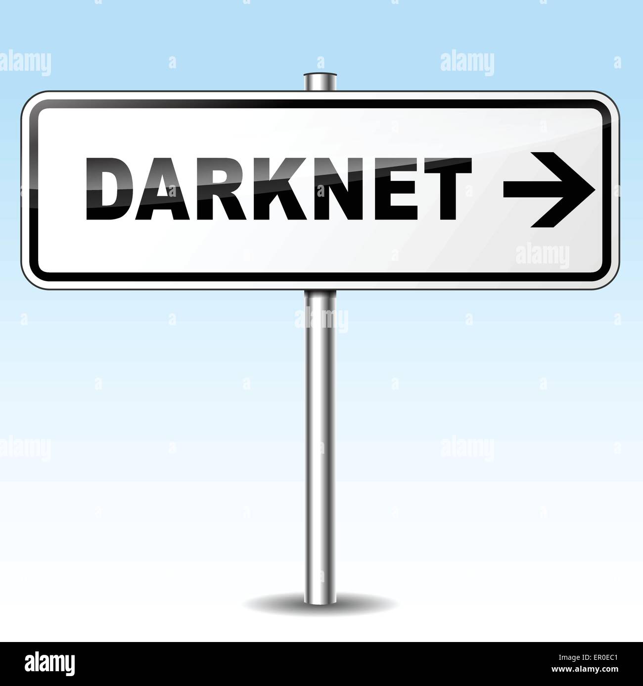 Illustrazione del segno darknet su sfondo cielo Illustrazione Vettoriale