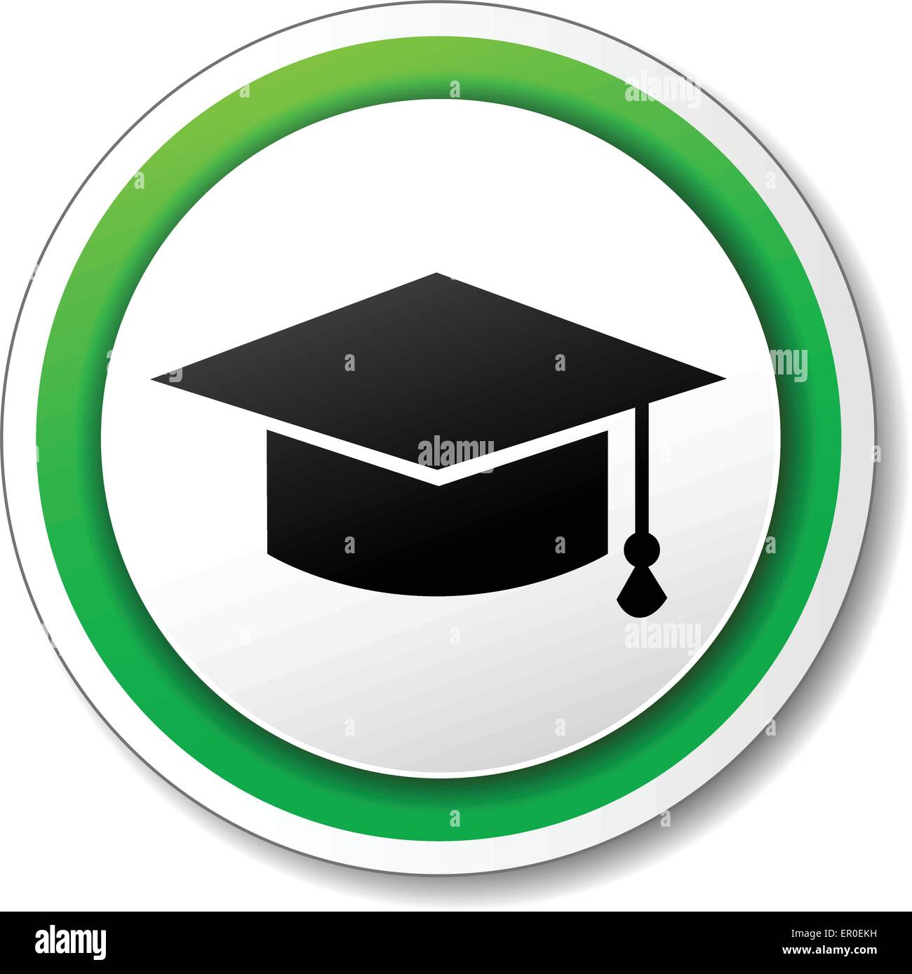 Illustrazione di bianco rotondo e icona verde per l'istruzione Illustrazione Vettoriale