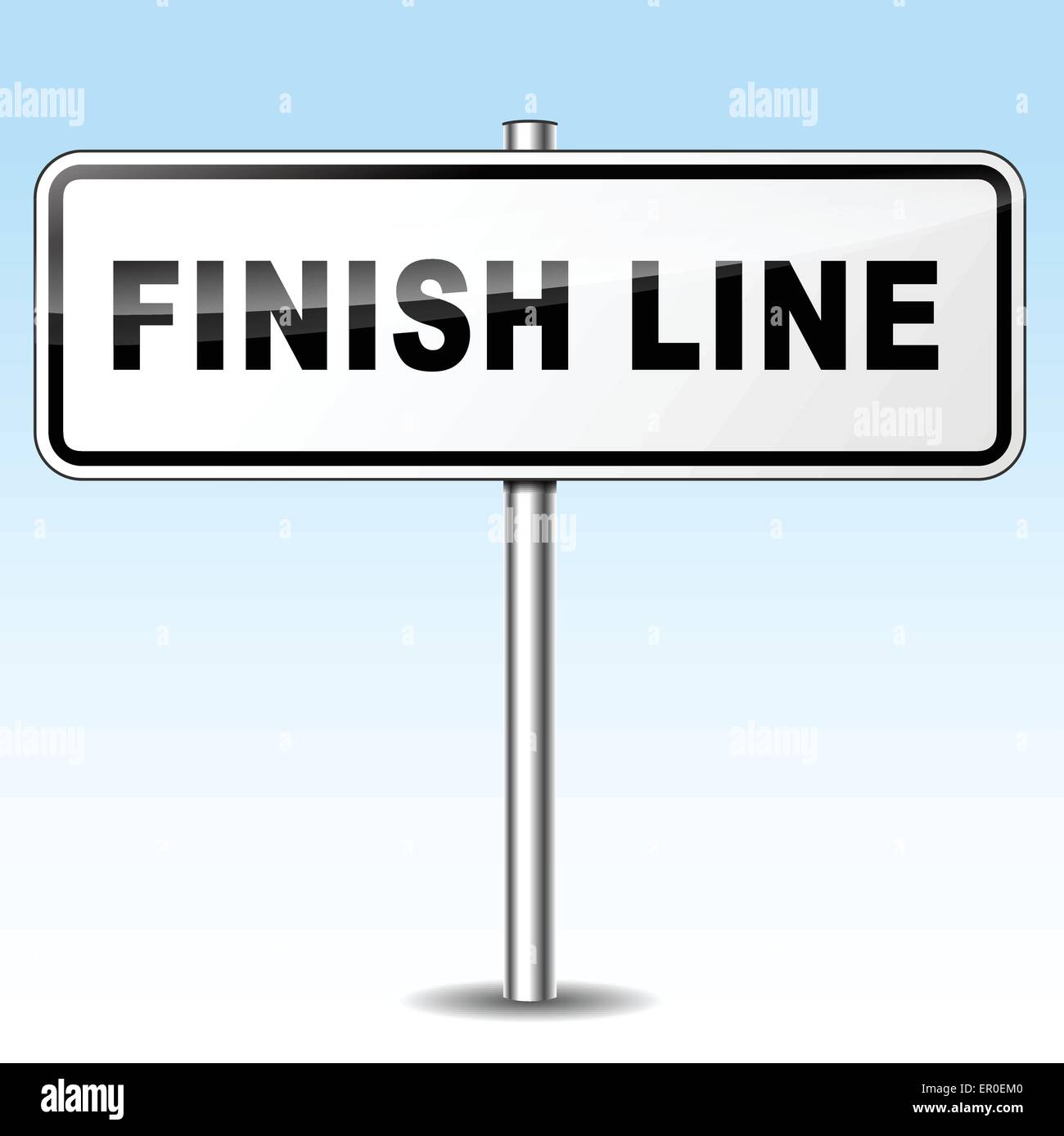 Illustrazione di traguardo segno su sfondo cielo Illustrazione Vettoriale