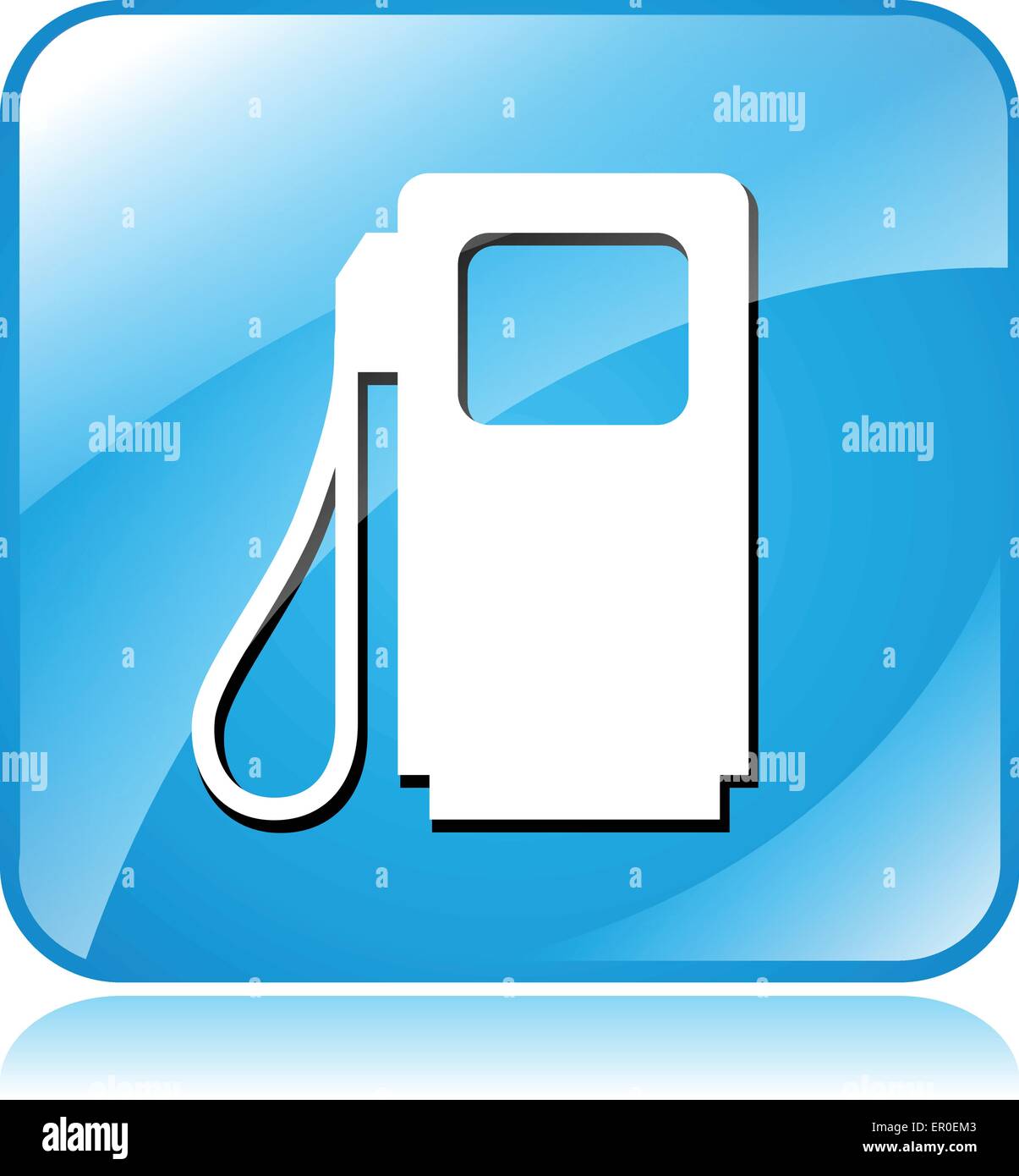 Illustrazione del quadrato blu icona di design per il carburante Illustrazione Vettoriale
