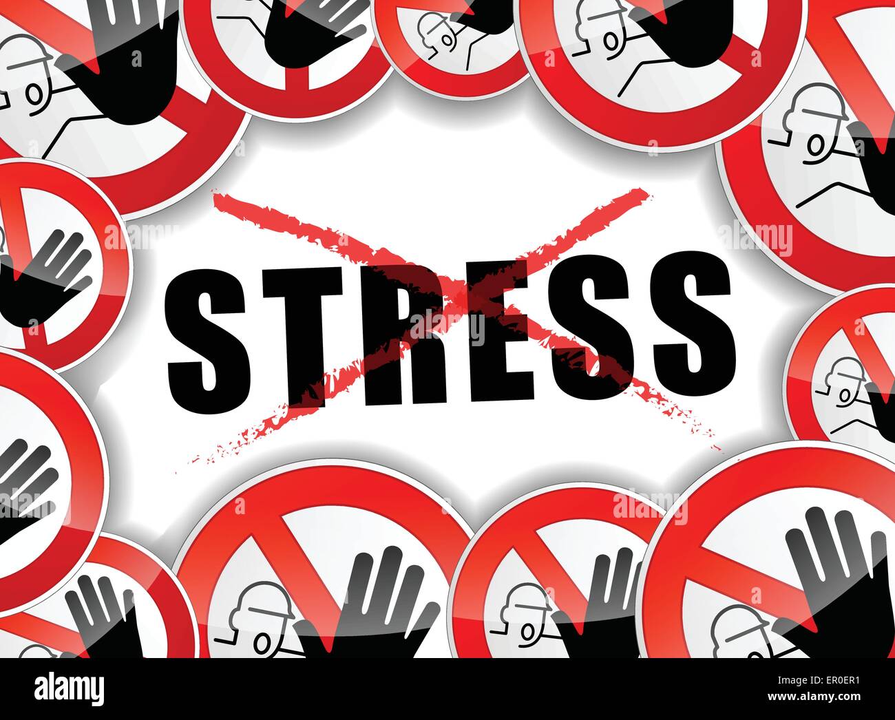 Illustrazione di no stress concetto astratto simbolo Illustrazione Vettoriale