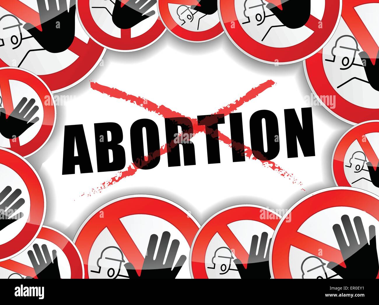 Illustrazione di nessun aborto concetto astratto sfondo Illustrazione Vettoriale