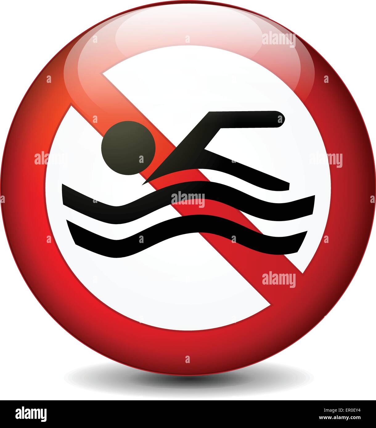 Illustrazione della piscina non segno rotondo su sfondo bianco Illustrazione Vettoriale