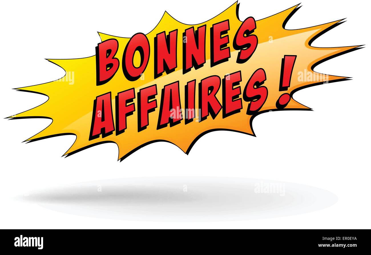 Traduzione in francese di occasioni giallo icona a forma di stella Illustrazione Vettoriale