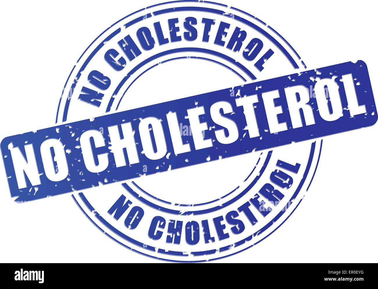 Illustrazione del timbro blu icona per nessun colesterolo Illustrazione Vettoriale