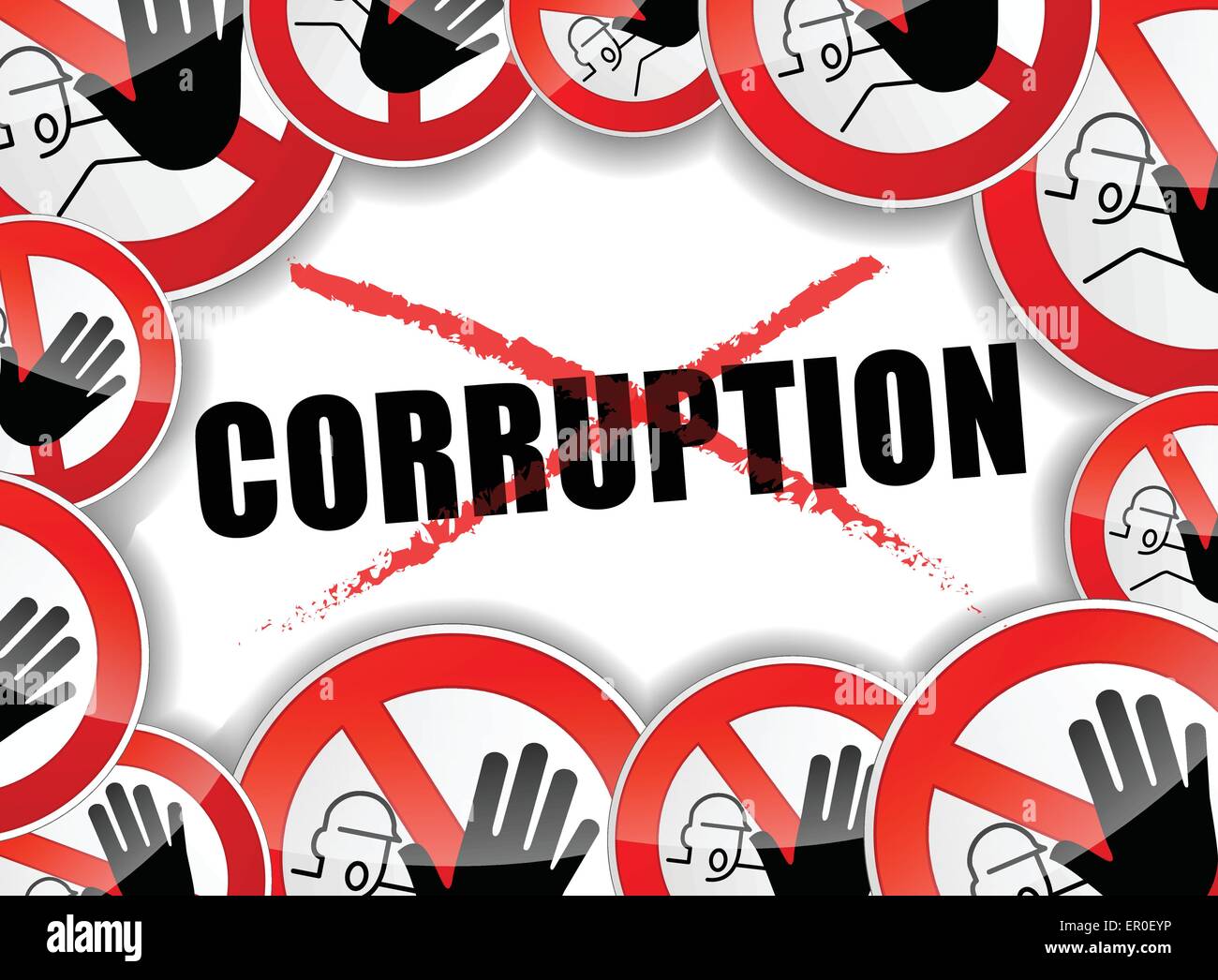 Illustrazione della corruzione non concetto astratto sfondo Illustrazione Vettoriale