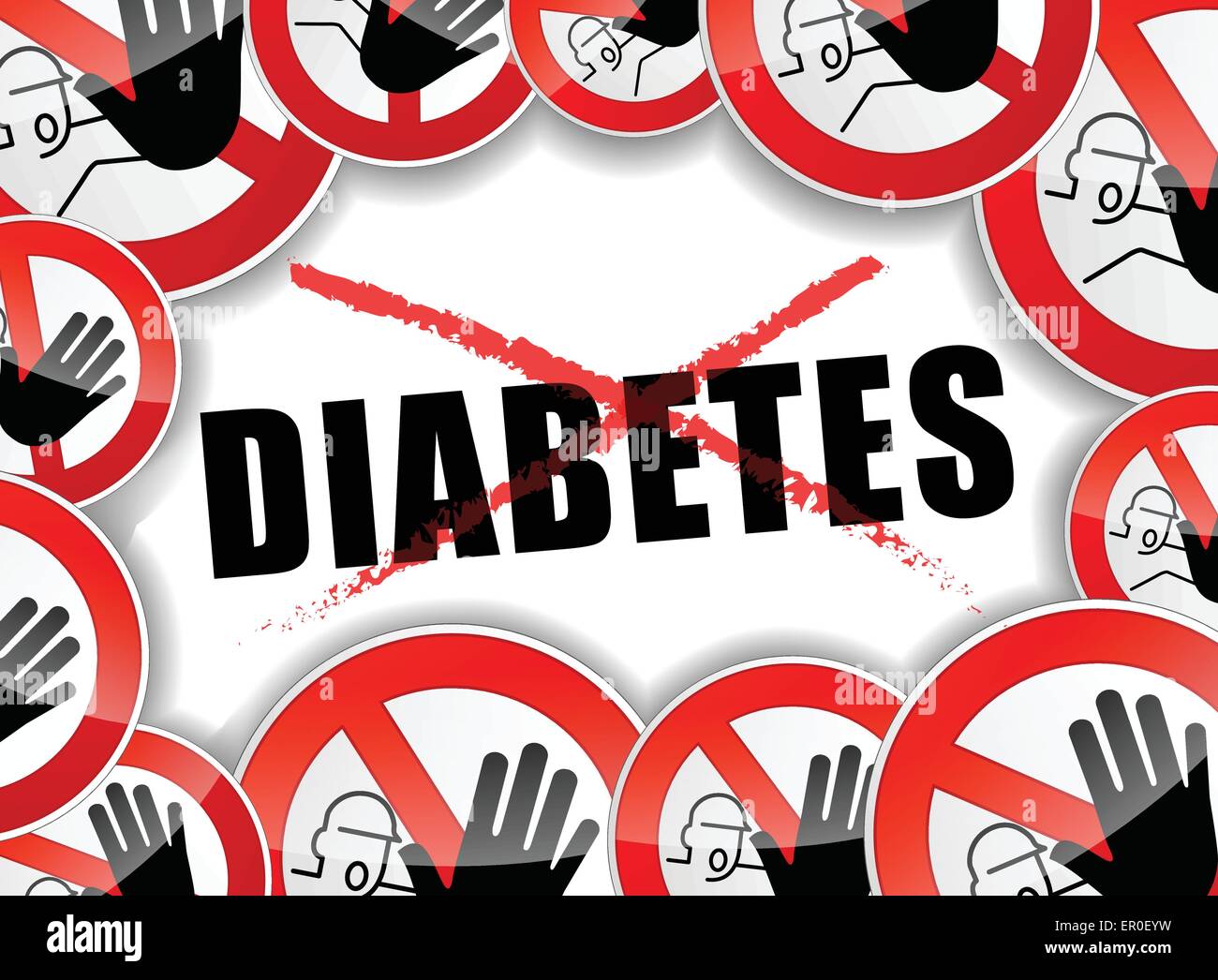 Illustrazione del diabete non concetto astratto sfondo Illustrazione Vettoriale