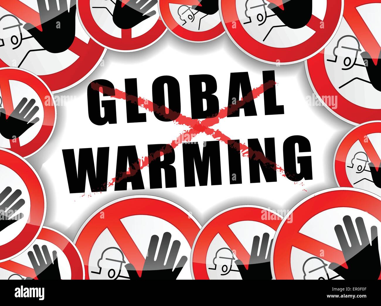 Illustrazione di no global warming concetto astratto sfondo Illustrazione Vettoriale