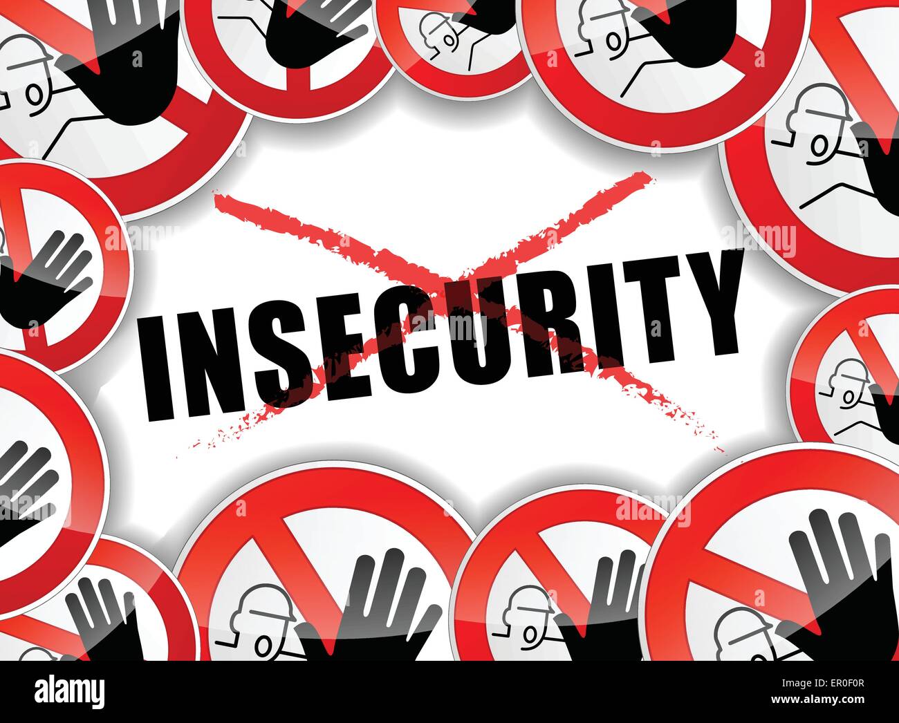 Illustrazione di no insicurezza concetto astratto sfondo Illustrazione Vettoriale