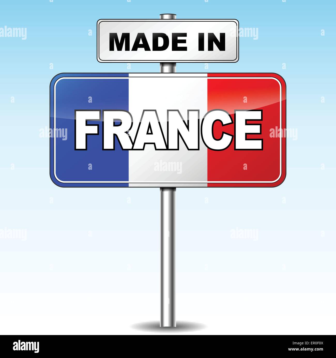 Illustrazione di fatto in Francia cartello su sfondo cielo Illustrazione Vettoriale