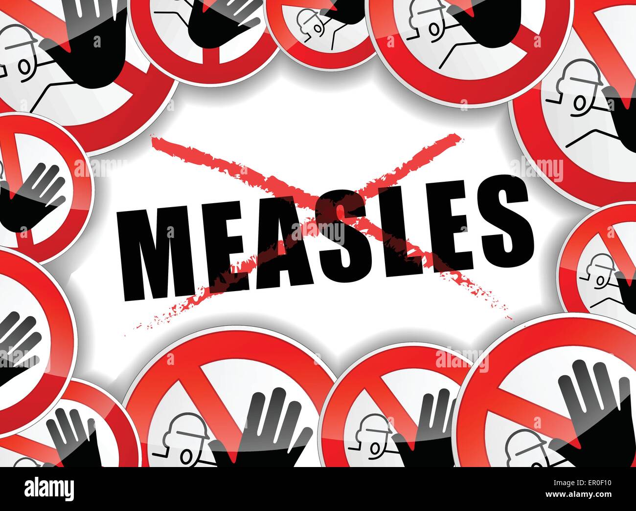 Illustrazione di no il morbillo concetto astratto sfondo Illustrazione Vettoriale