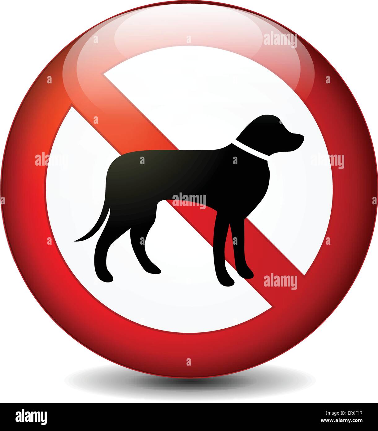 Illustrazione di cani non round segno su sfondo bianco Illustrazione Vettoriale