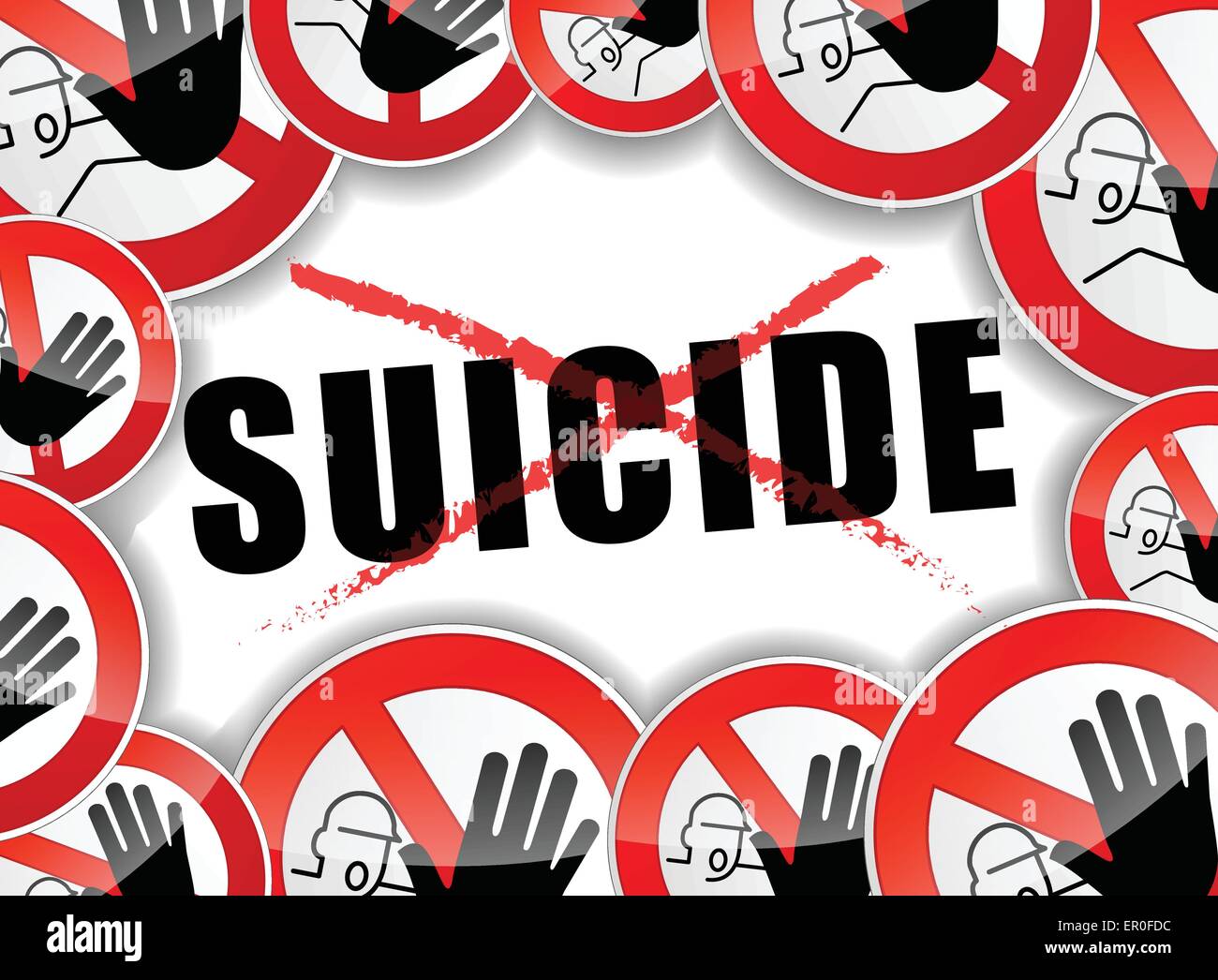 Illustrazione del suicidio non concetto astratto sfondo Illustrazione Vettoriale