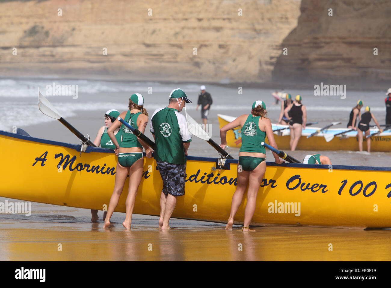 Surfboat gare. Costa del Surf, Victoria, Australia. Foto Stock