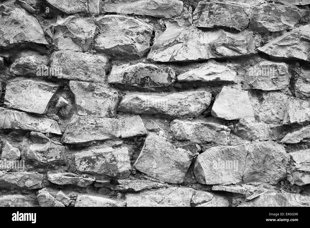 Vintage muro di pietra nel centro di Praga Foto Stock