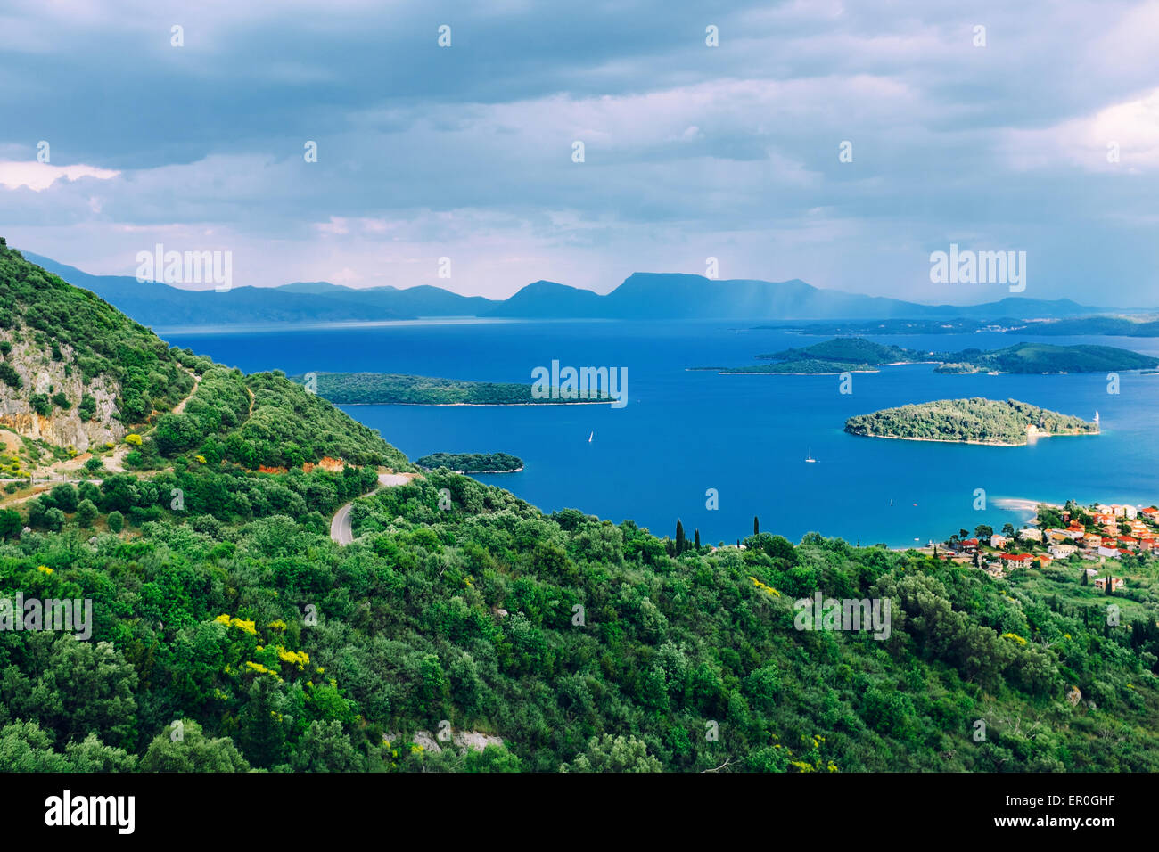 Isola di Lefkada island paesaggio Foto Stock