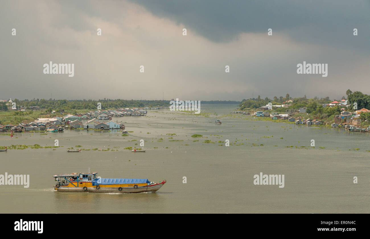 Il fiume Mekong panoramica in Chau Doc, Vietnam Asia Foto Stock