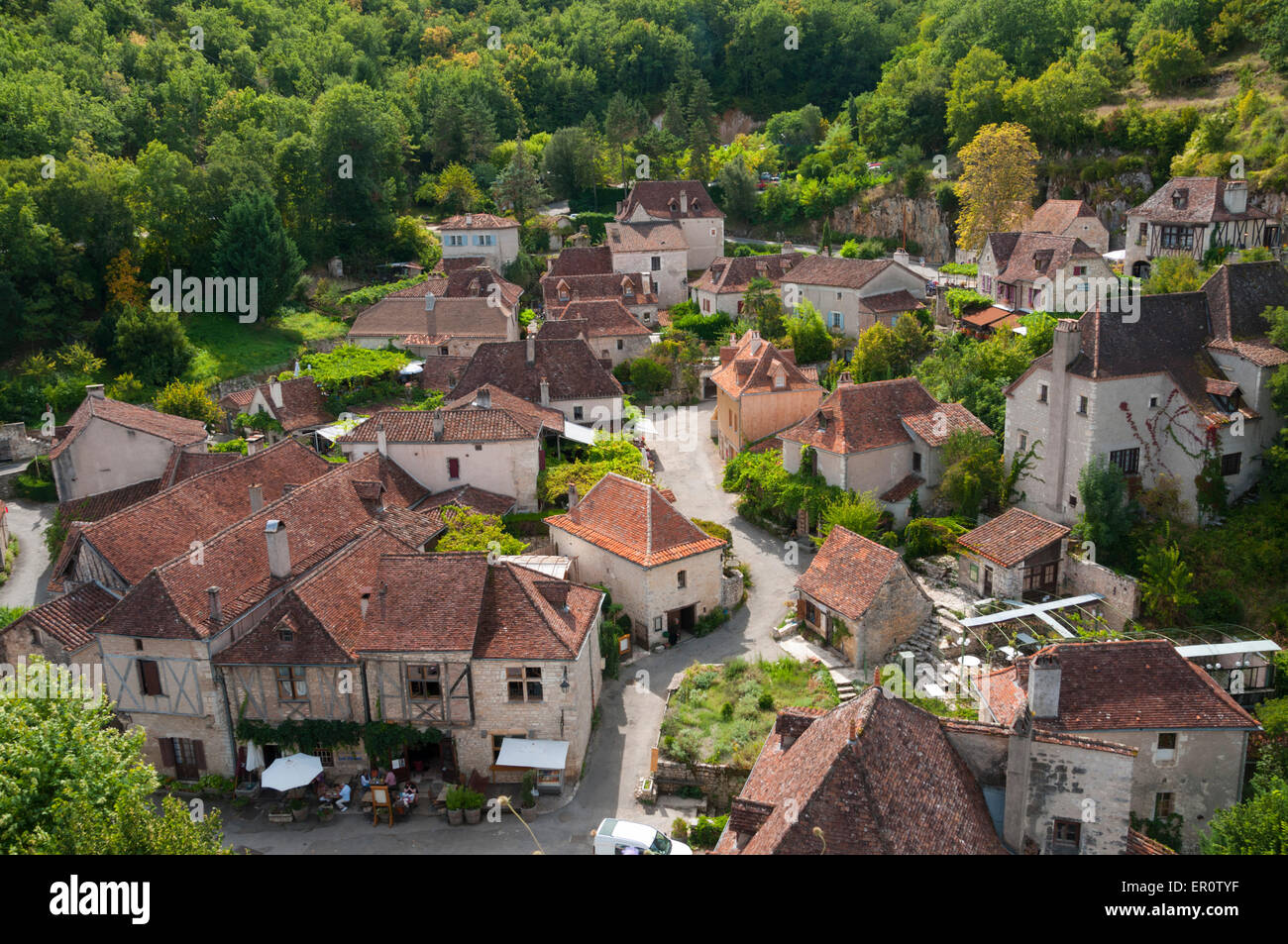 Francia, Quercy, lotto (46), Saint-Cirq-Lapopie village // Quercy, lotto (46), village de Saint-Cirq-Lapopie Foto Stock